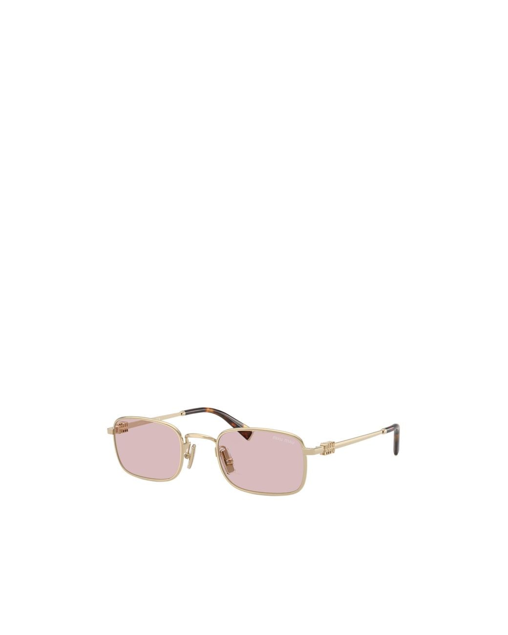 Miu Miu Pink Eyewear Rectangular Frame Full Rim Sunglasses