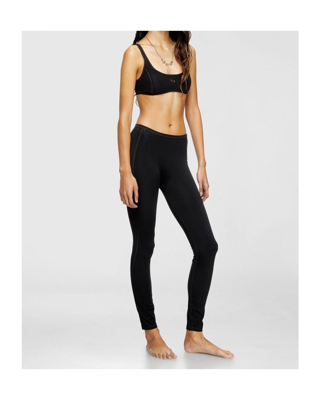 DIESEL Black Cut-Out Back Oval D Leggings
