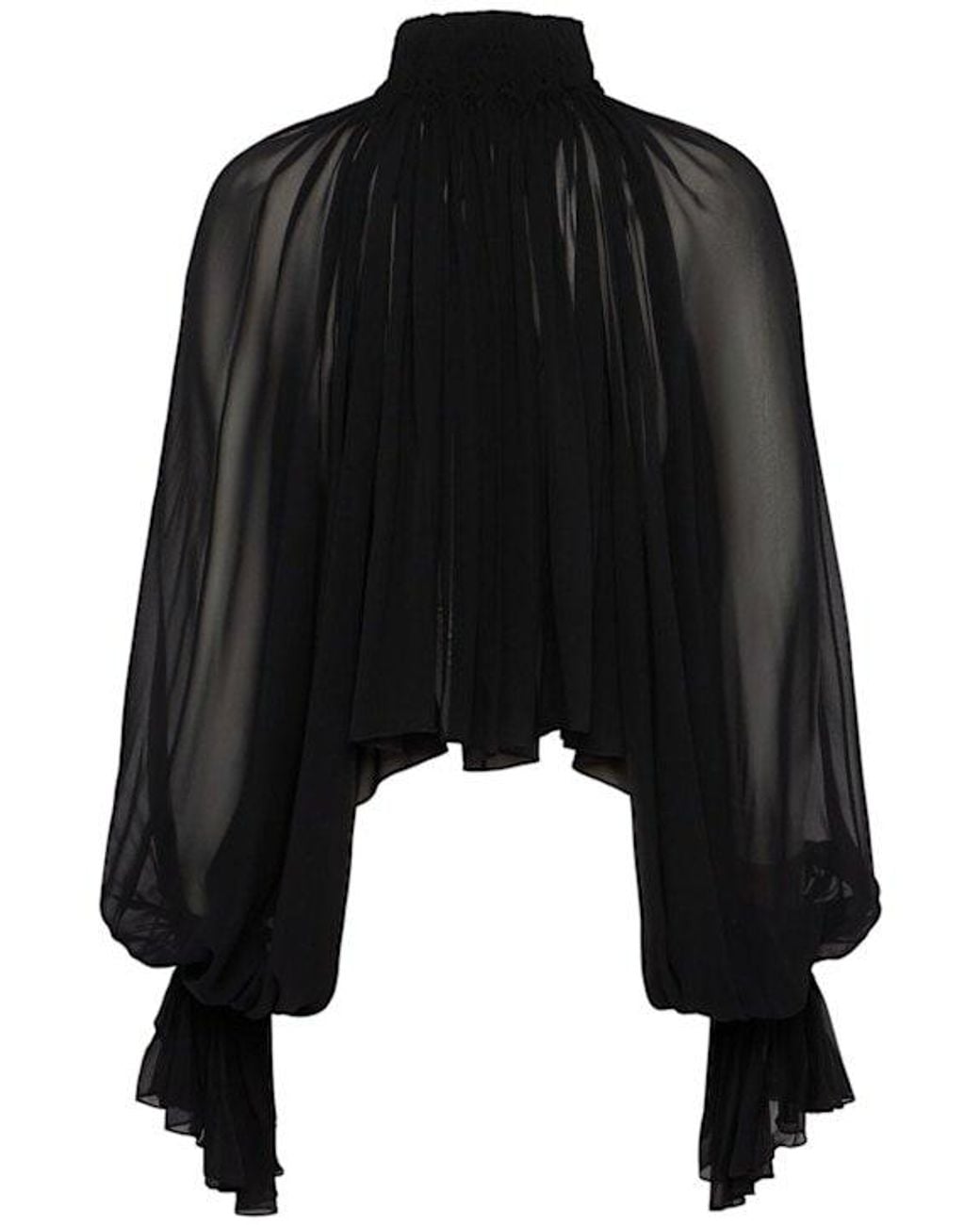 Khaite Black Durer Ruffled Silk Shirt
