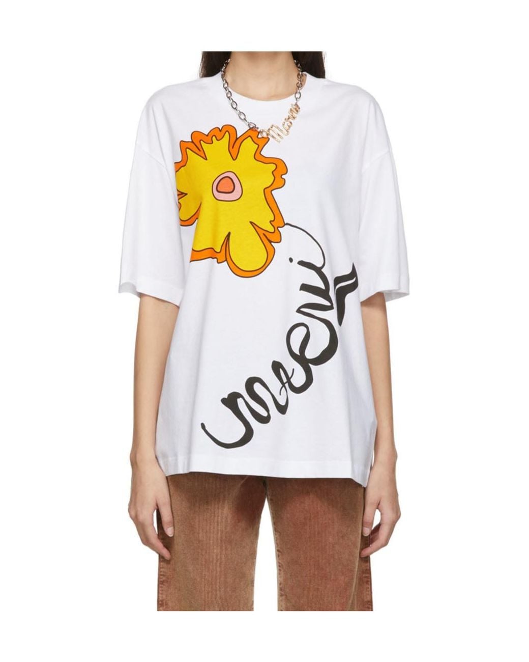 Marni White Floral-Print T-Shirt