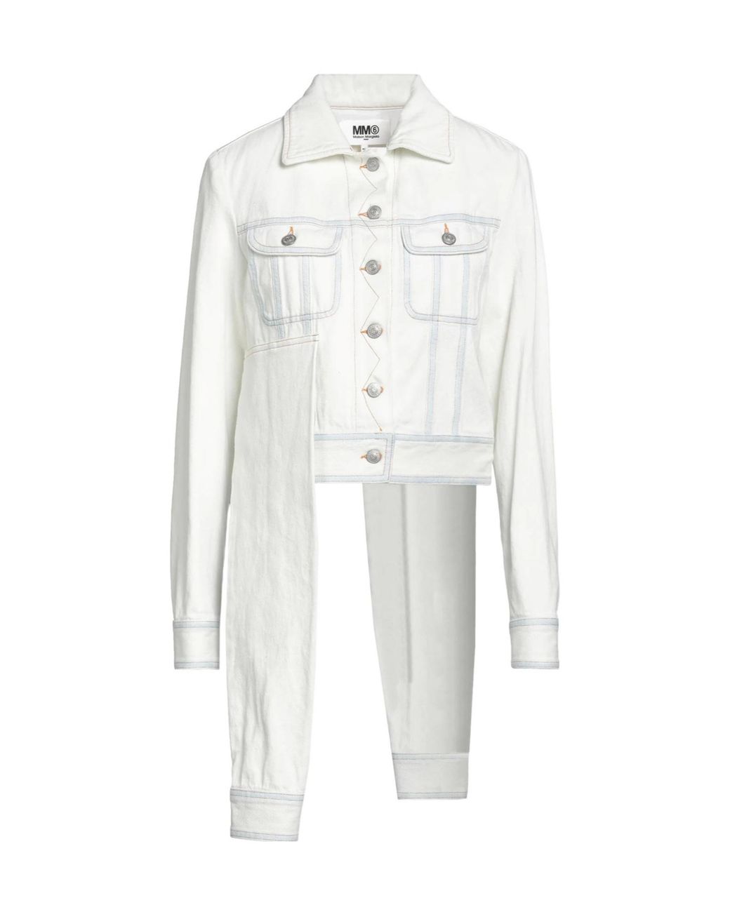 MM6 by Maison Margiela White Light Wash Denim Jacket