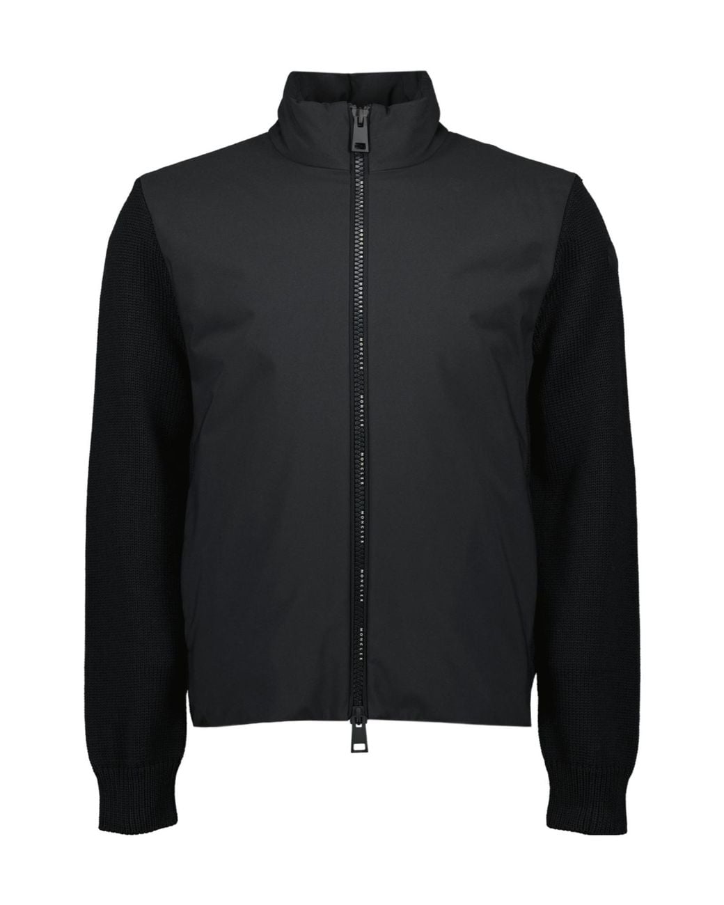 Moncler Black Matt Effect Zipped Cardigan for men