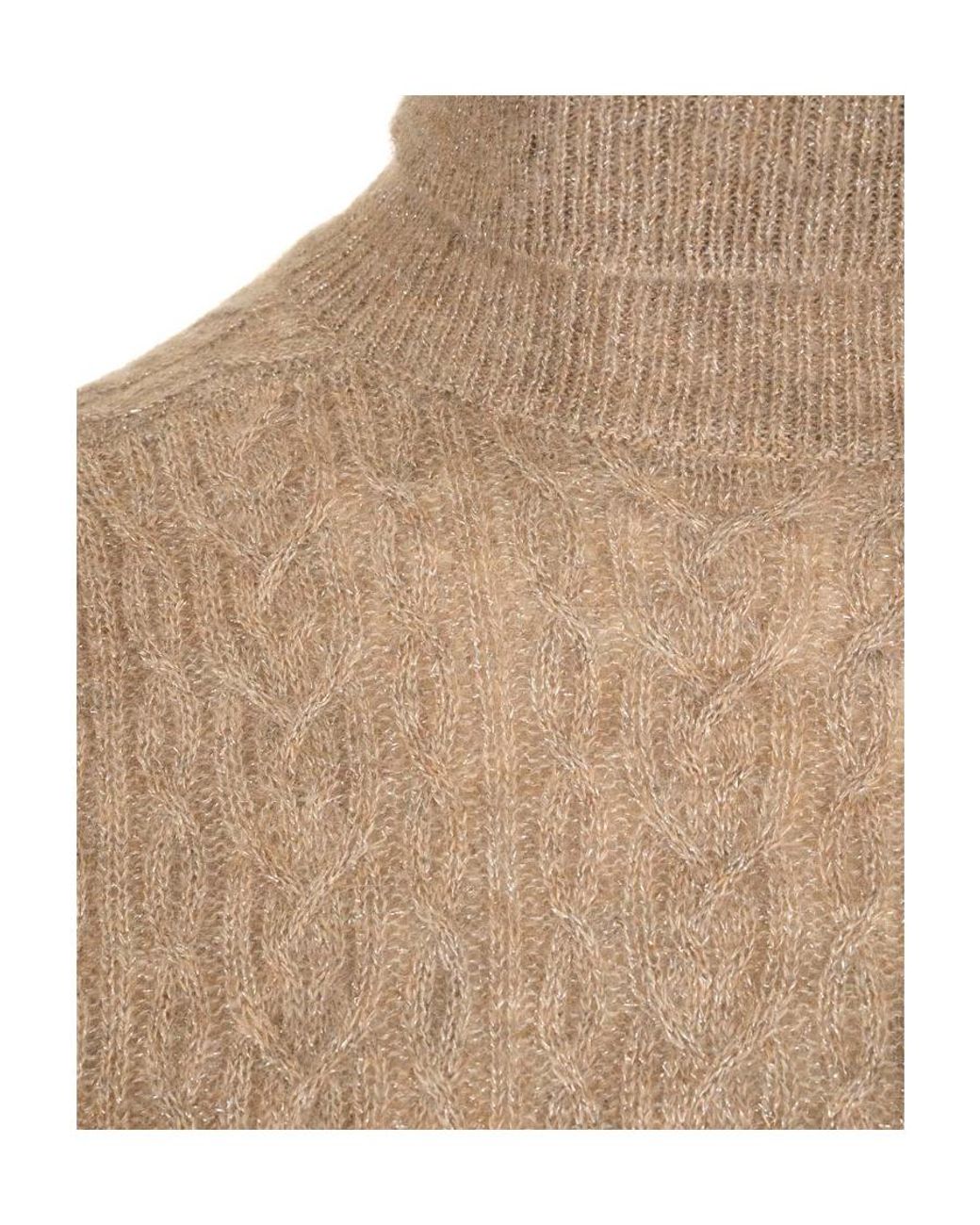 Brunello Cucinelli Natural Cable-Knit Crew-Neck Jumper