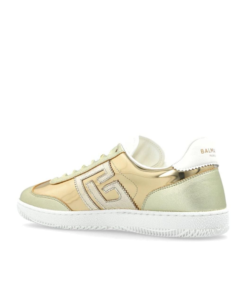 Balmain Swan Metallic Low-Top Sneakers
