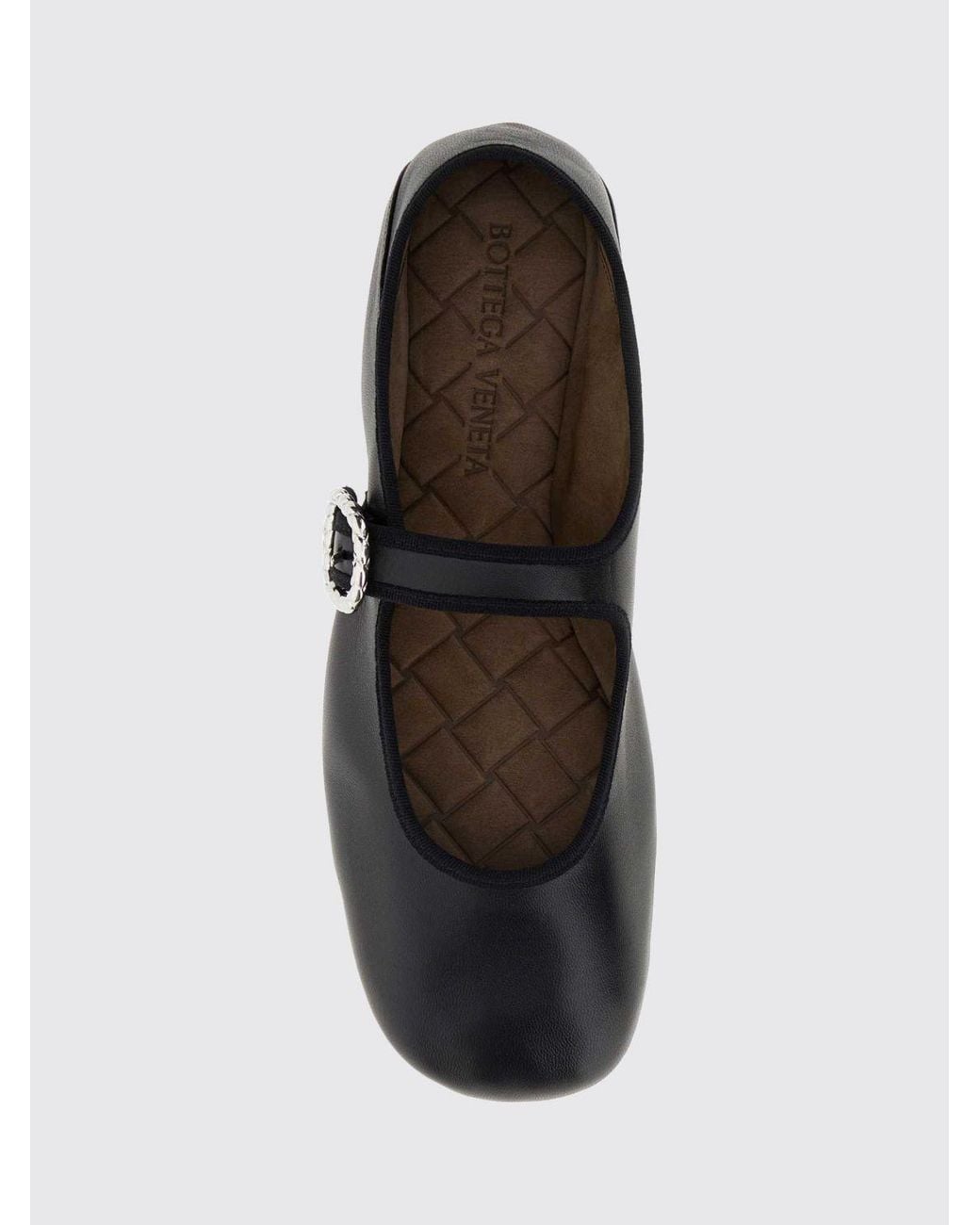Bottega Veneta Black Veneziana Mary-Jane Ballerina