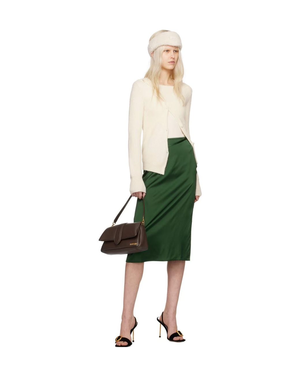 Jacquemus Green La Maille Pau Long-Sleeved Knitted Cardigan