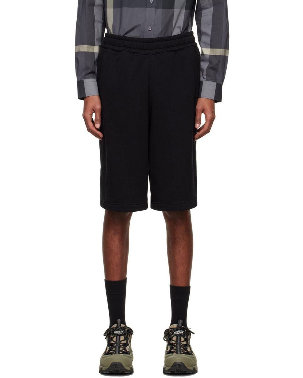 Burberry Black Elasticated Waist Track Shorts for men