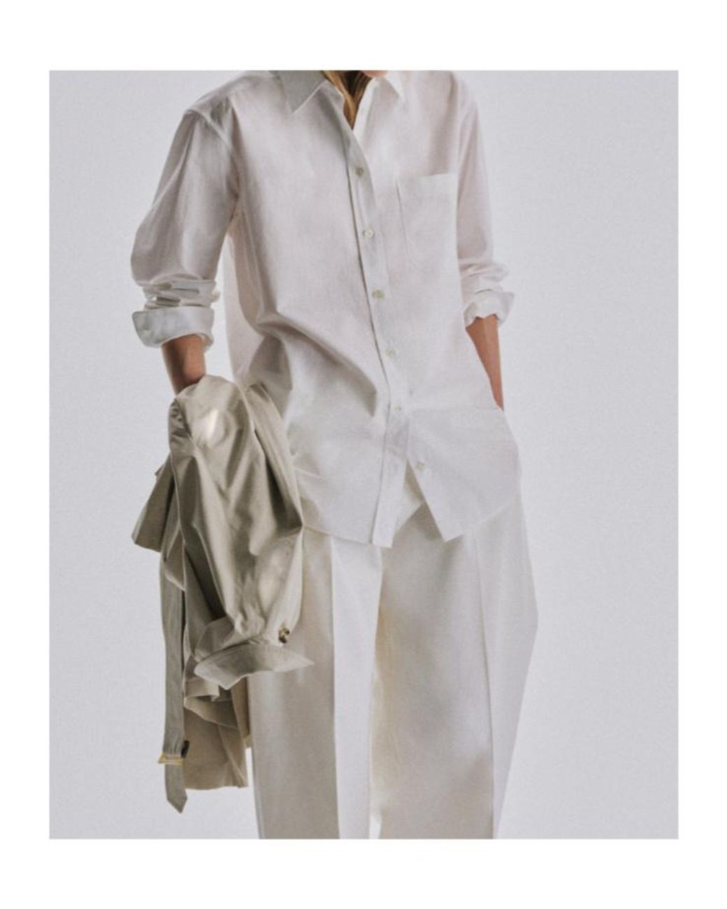 The Row White Gavina Button-Up Shirt