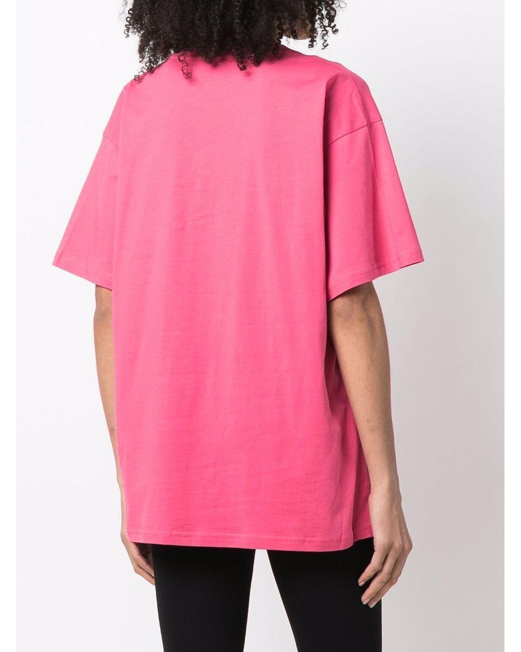Moschino Pink Logo-Print Cotton T-Shirt