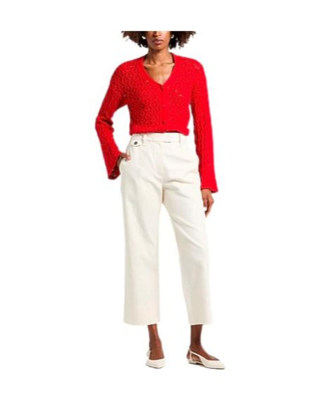 Brunello Cucinelli White Solid Loose-Fit Trousers