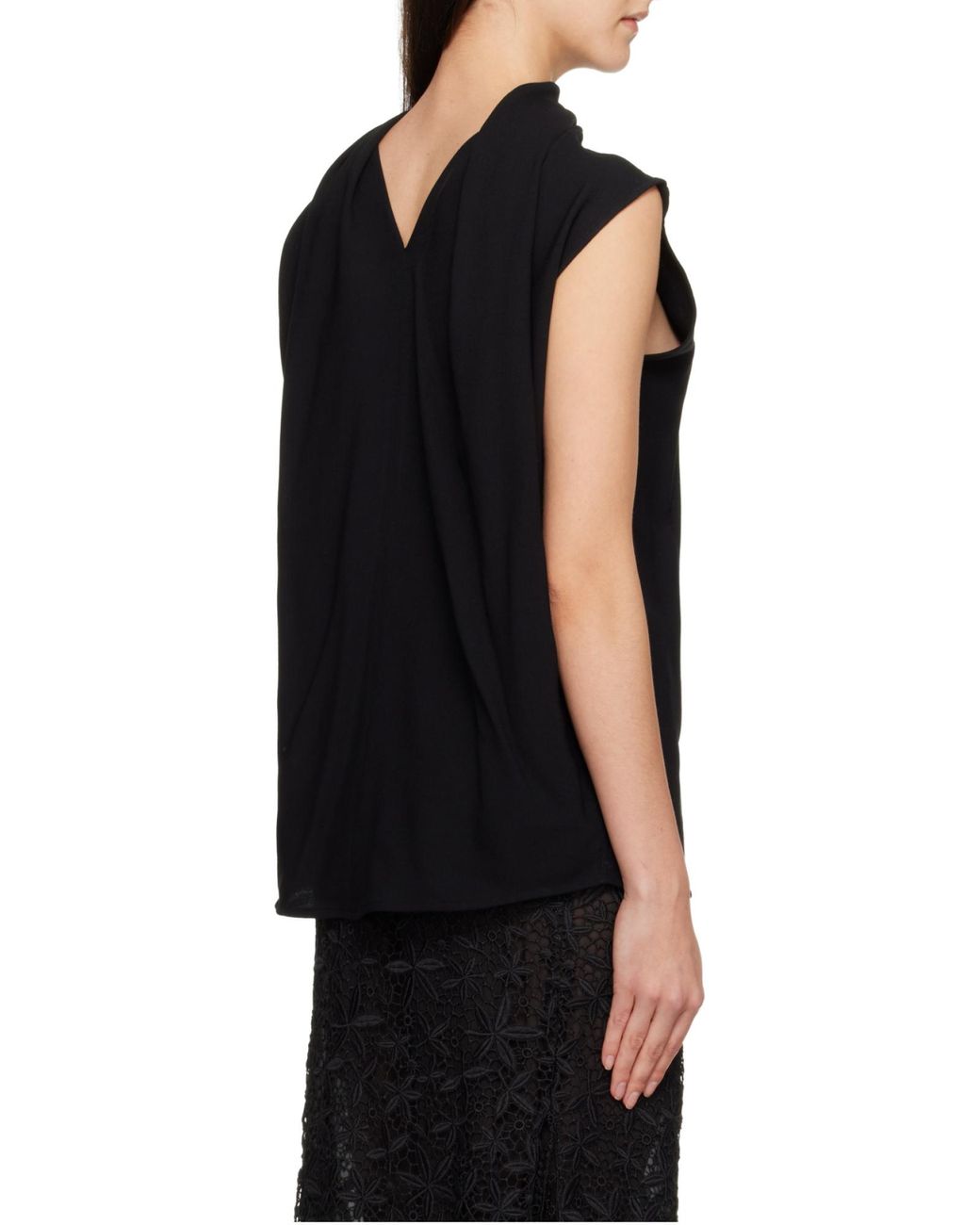 Totême Black Cocoon Cape Blouse