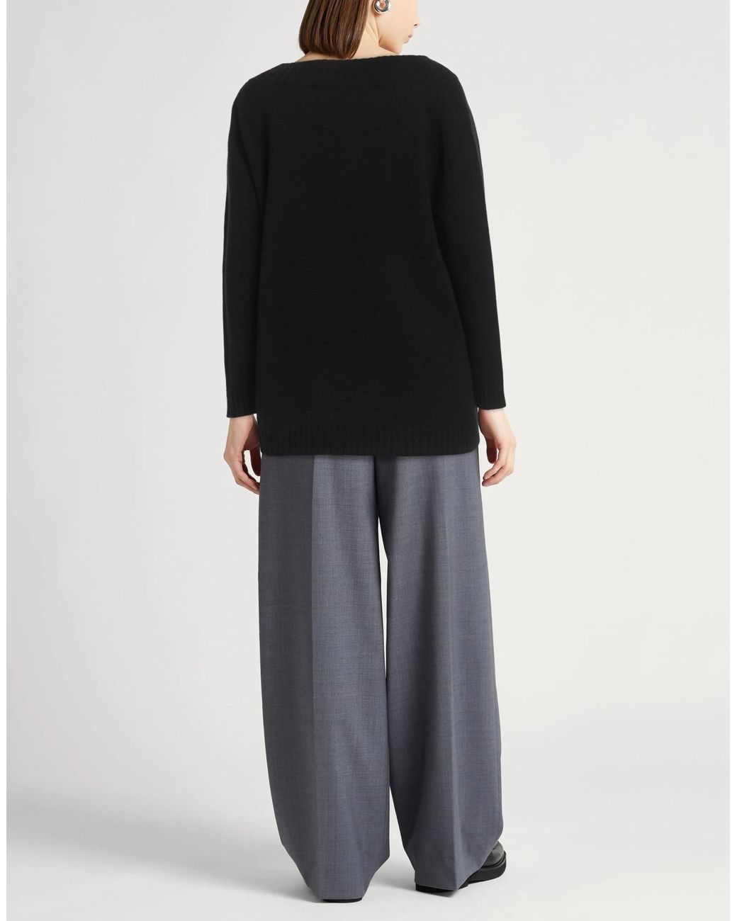 Max Mara Black Solid-Color Wool Knitwear