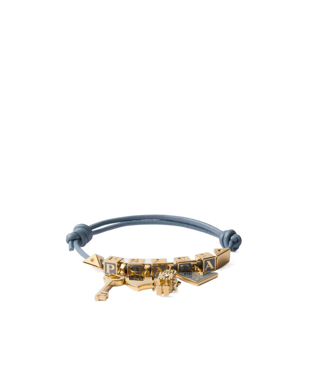 Prada White Nappa Leather And Metal Bracelet