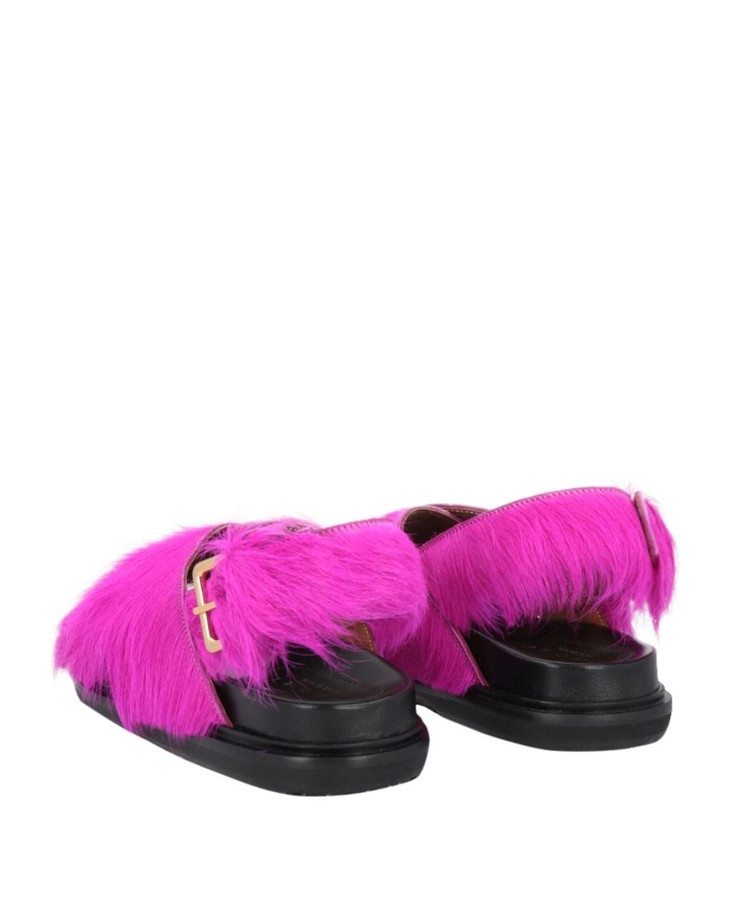 Marni Purple Solid Color Leather Slingback Sandals
