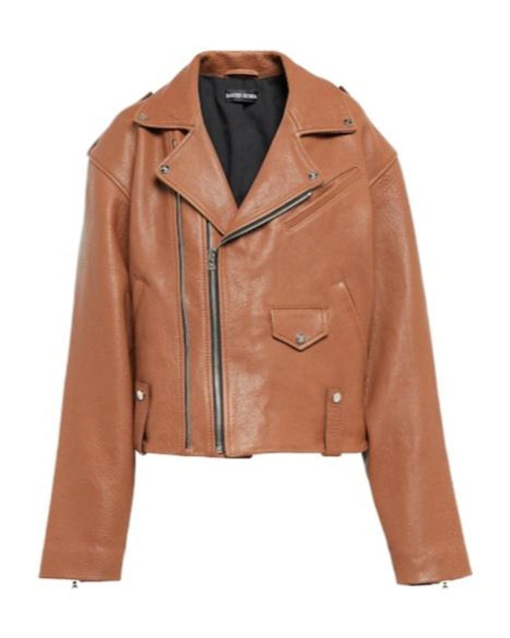 David Koma Brown Oversized Leather Jacket