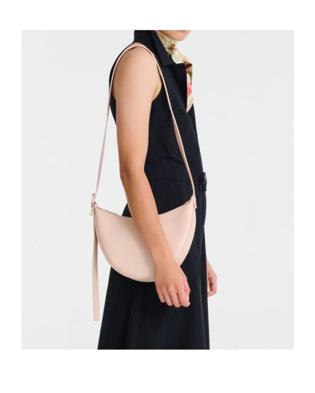 Longchamp Pink Le Foulonné Half-Moon Shoulder Bag