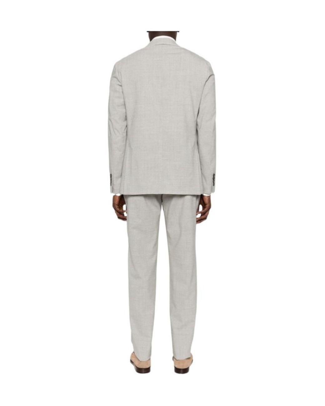 Eleventy White Button Suit for men