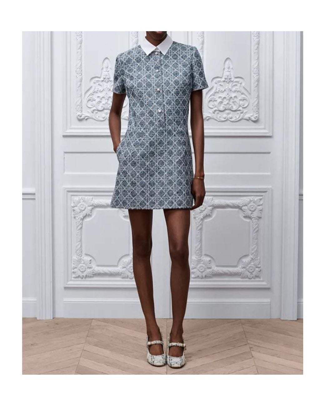 Dior Blue Short Macrocannage Dress