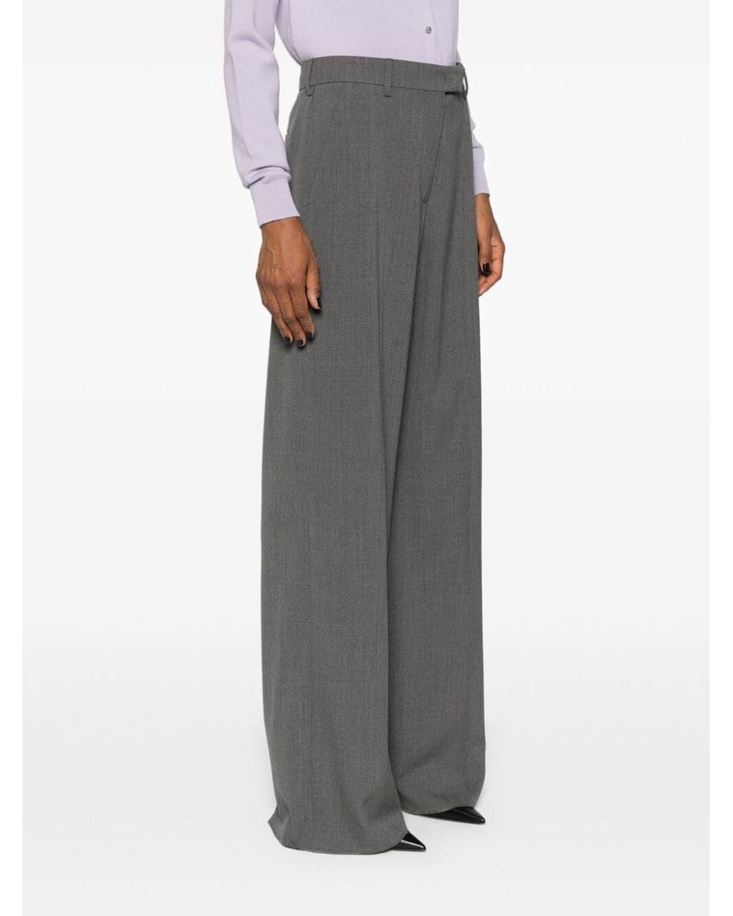 Valentino Gray High Waist Straight Leg Pants