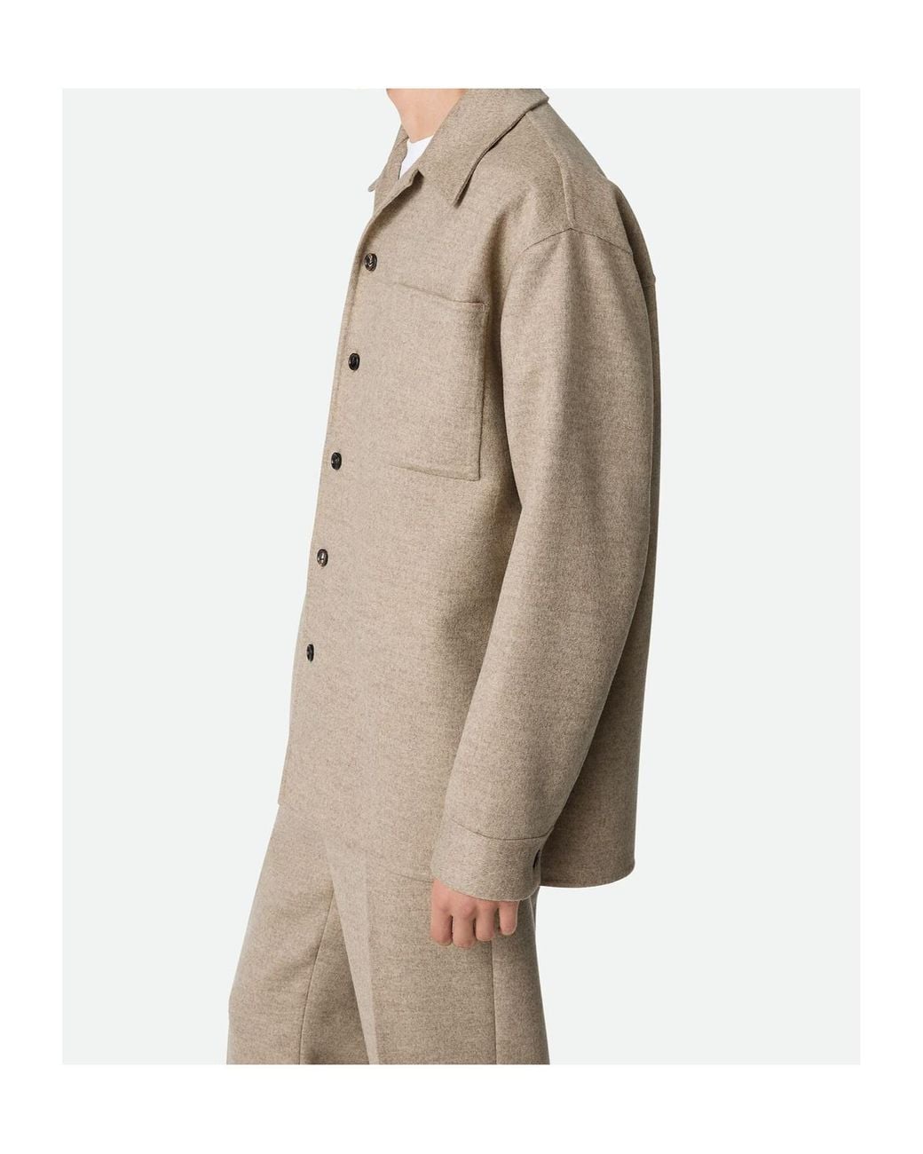 Bottega Veneta Natural Wool And Cashmere Overshirt for men