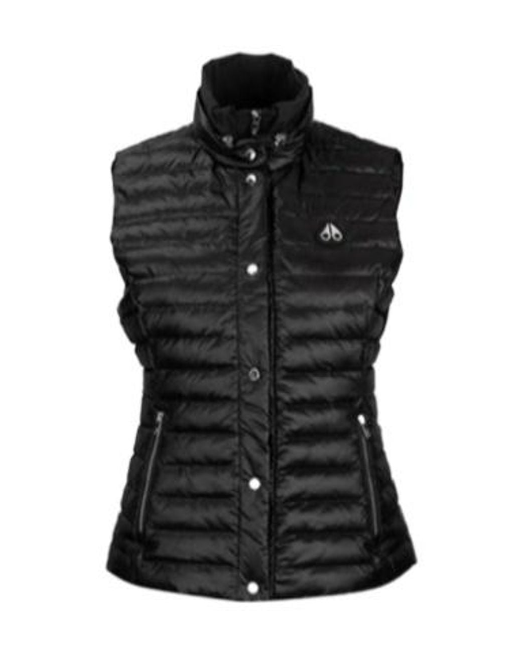 Moose Knuckles Black High-Necked Sleeveless Cotton Coat