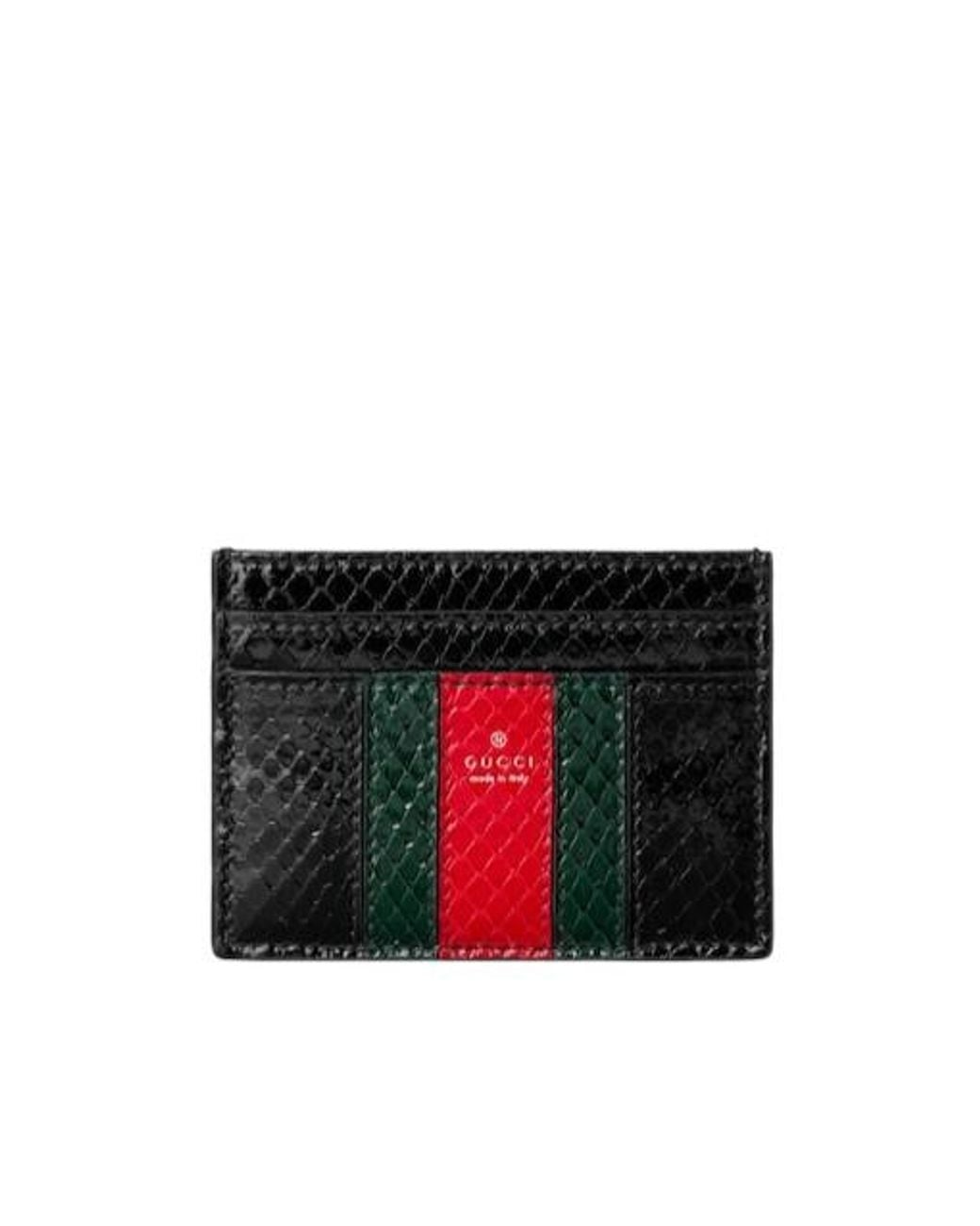 Gucci Black Web Trademark Card Case for men