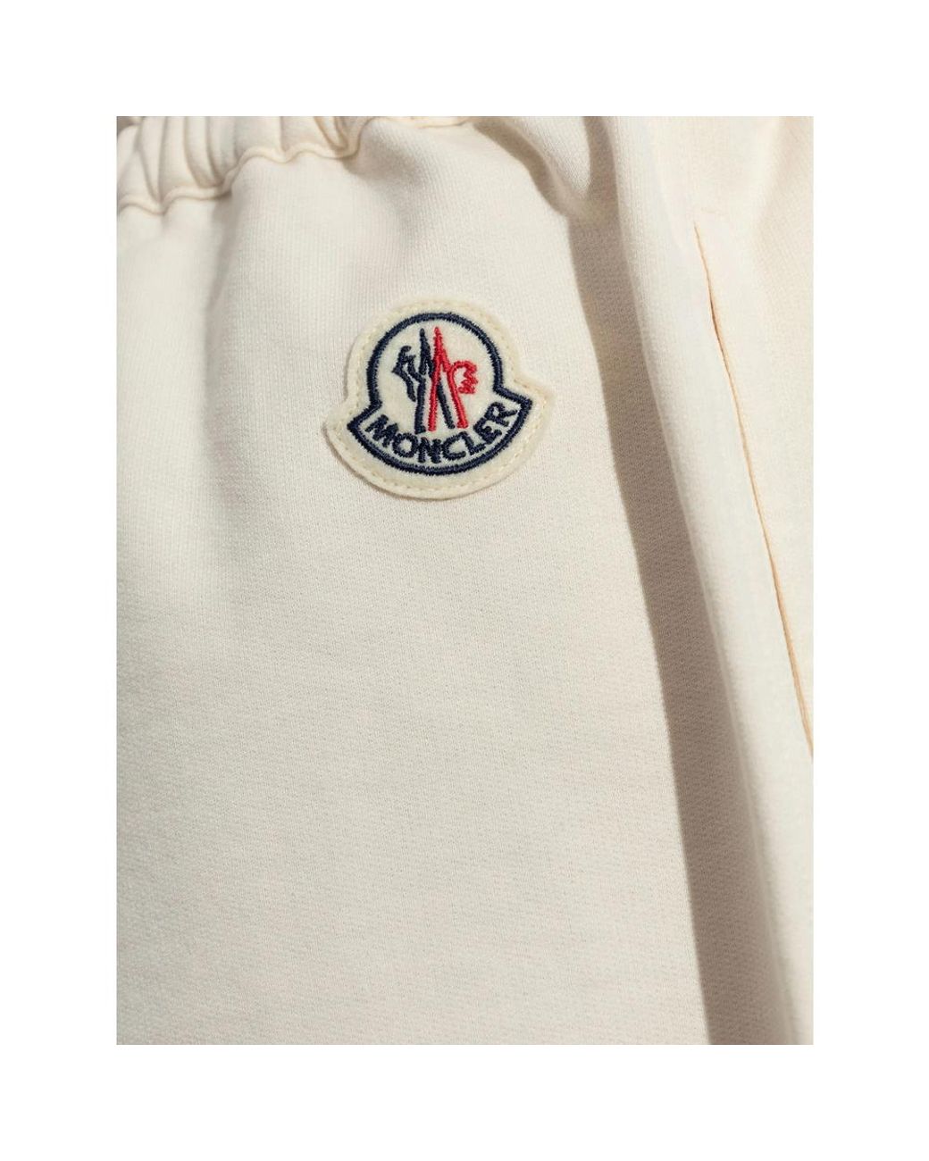 Moncler Natural Logo Patch Drawstring Shorts
