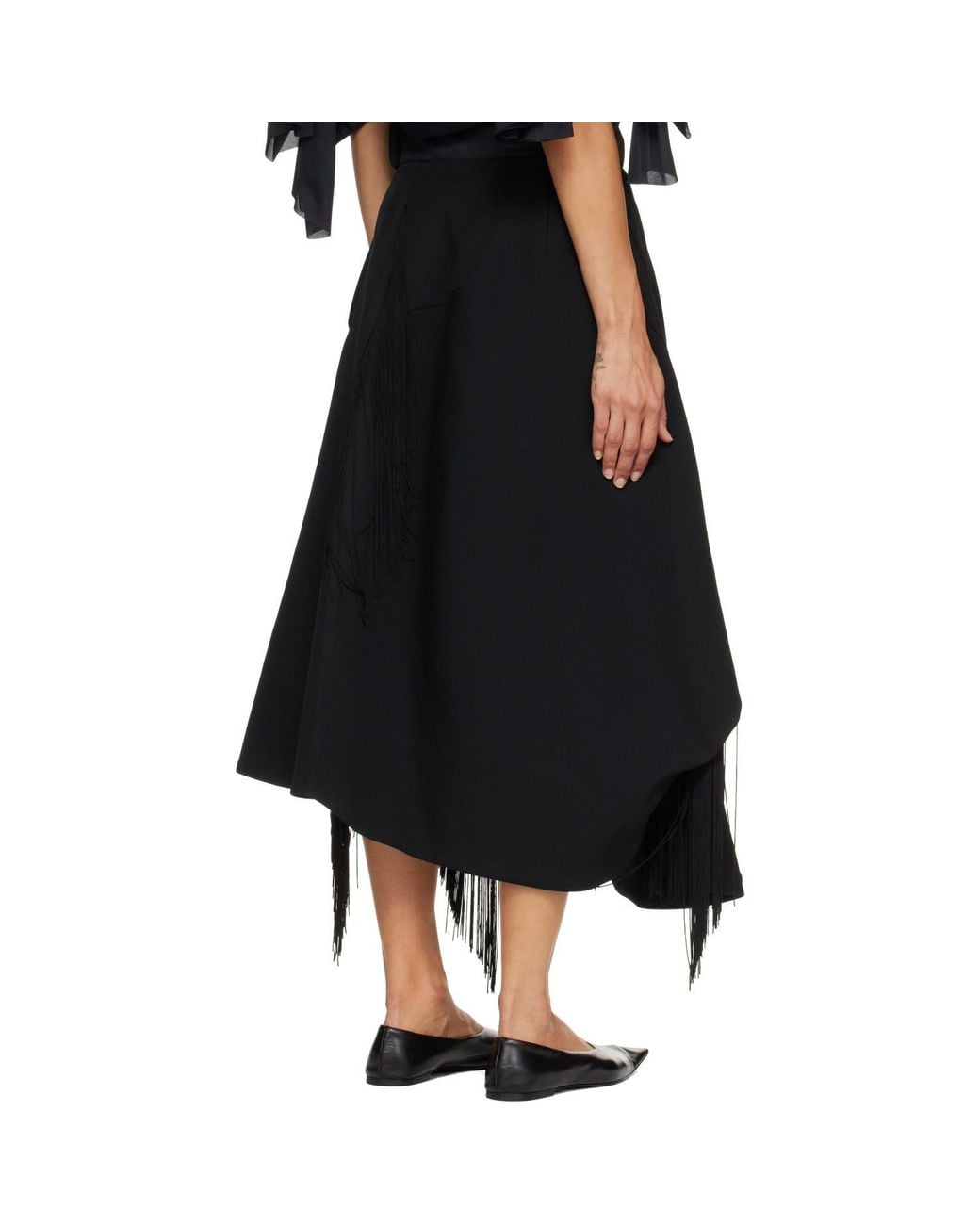Comme des Garçons Black Fringed Skirt