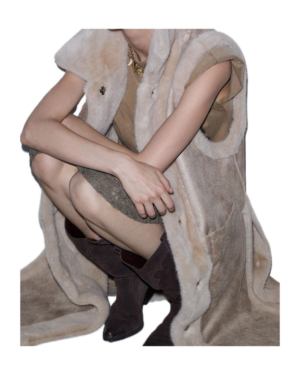 Liu Jo Natural Faux Shearlingvest