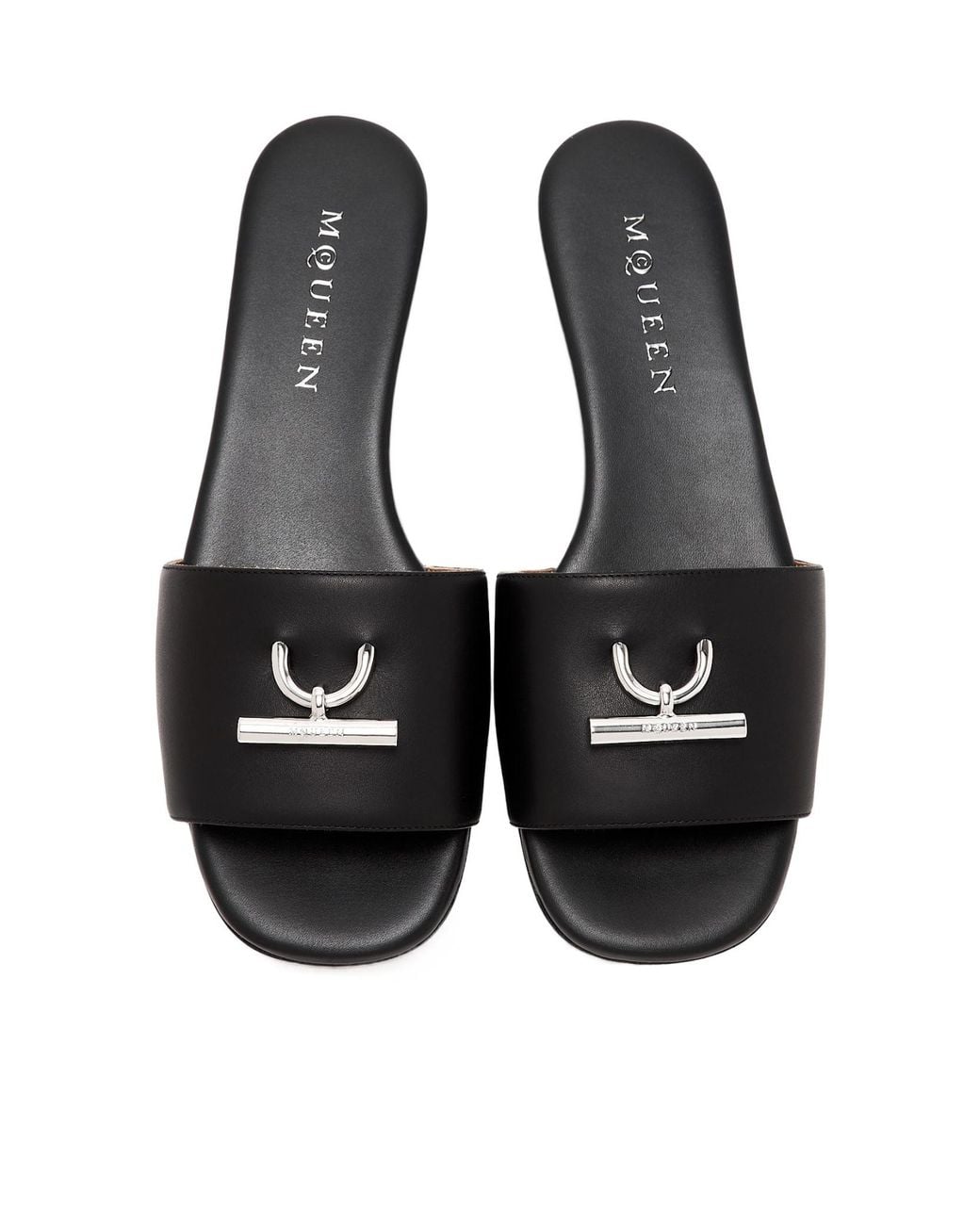 McQueen White Arc Slip-On Slides