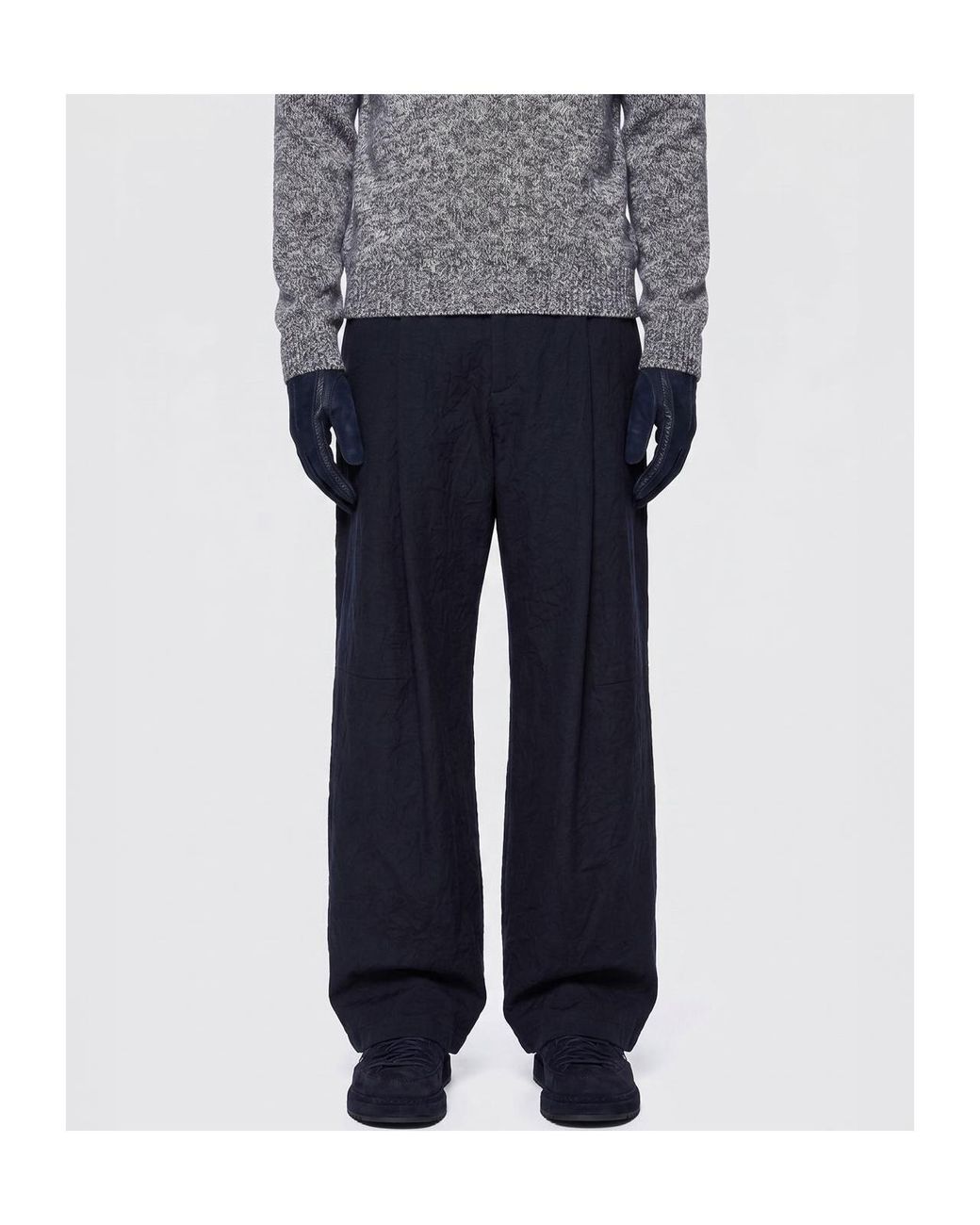 Giorgio Armani Blue Wide-Leg Pants for men