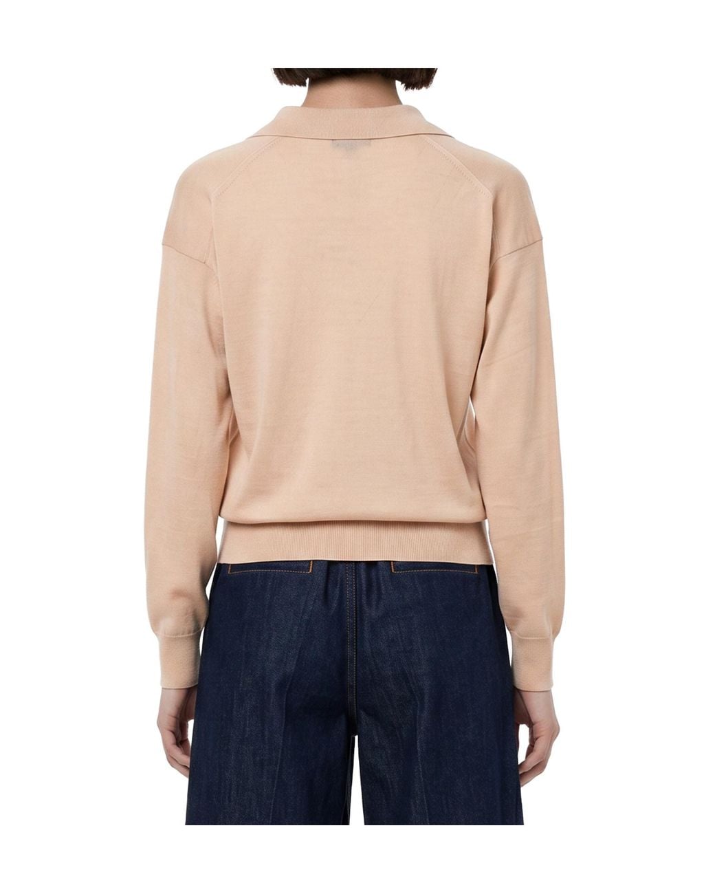 Soeur Natural Fleming Oversized Polo Knitted Top