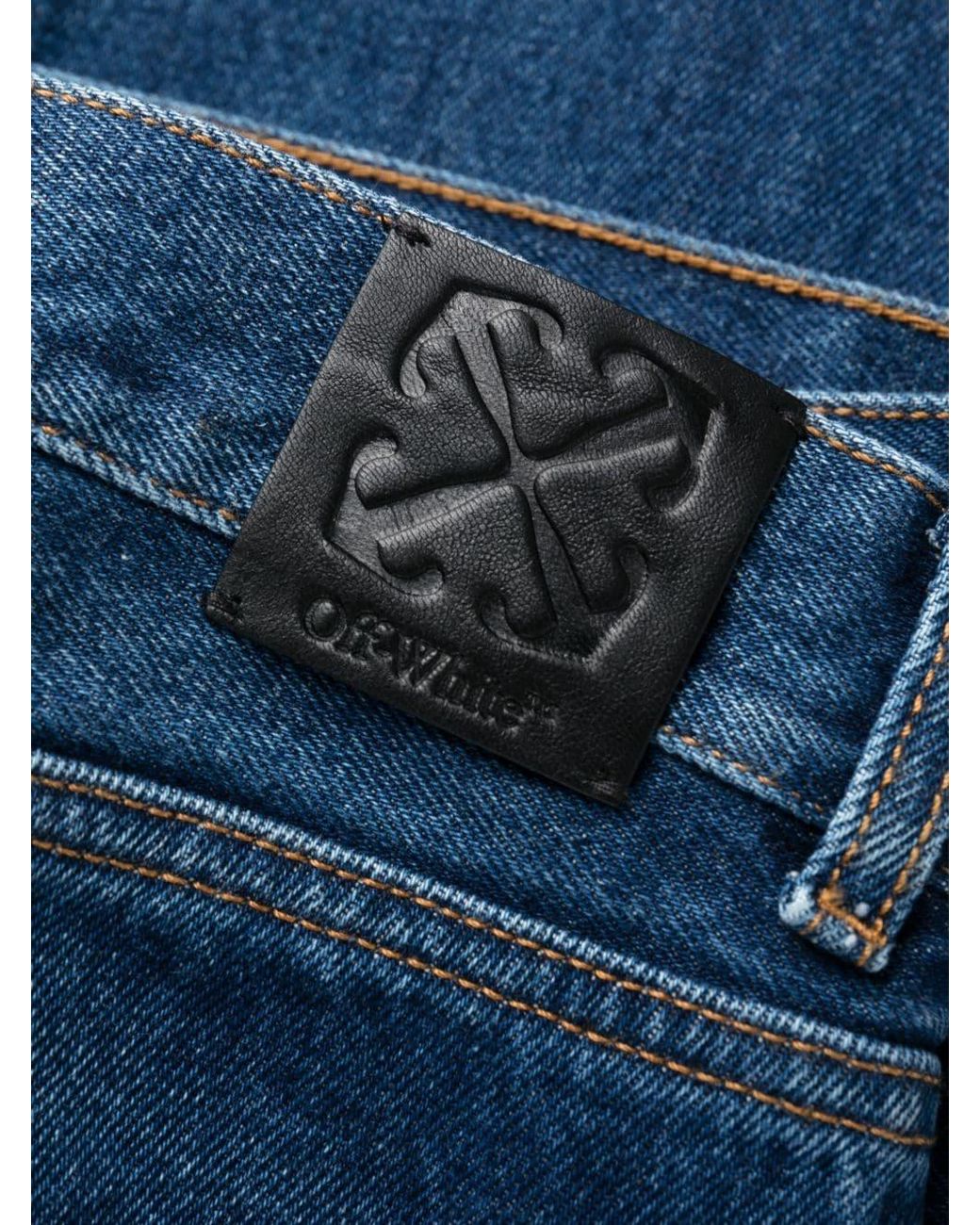 Off-White c/o Virgil Abloh Blue Logo Patch Straight-Leg Jeans for men