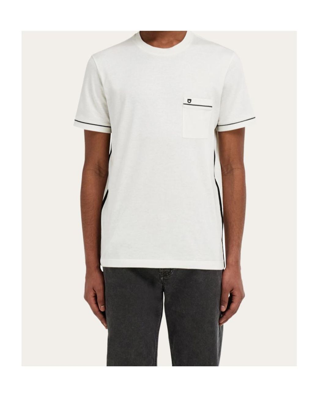 Ferragamo White Ferragamo Short Sleeve Crewneck T-Shirt for men
