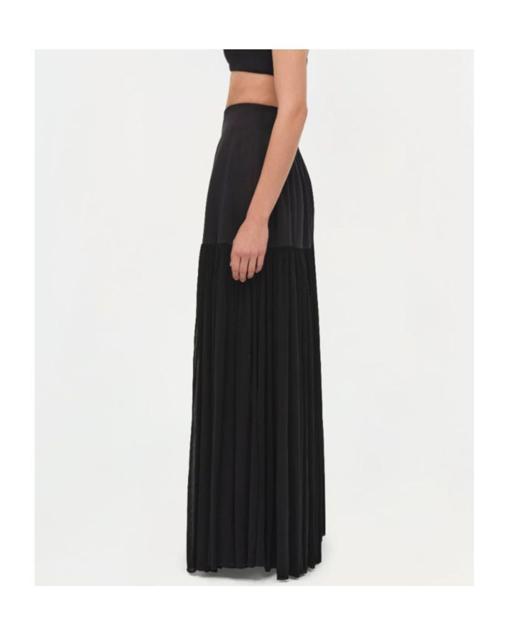 Jonathan Simkhai Black Saryn Draped Jersey Skirt