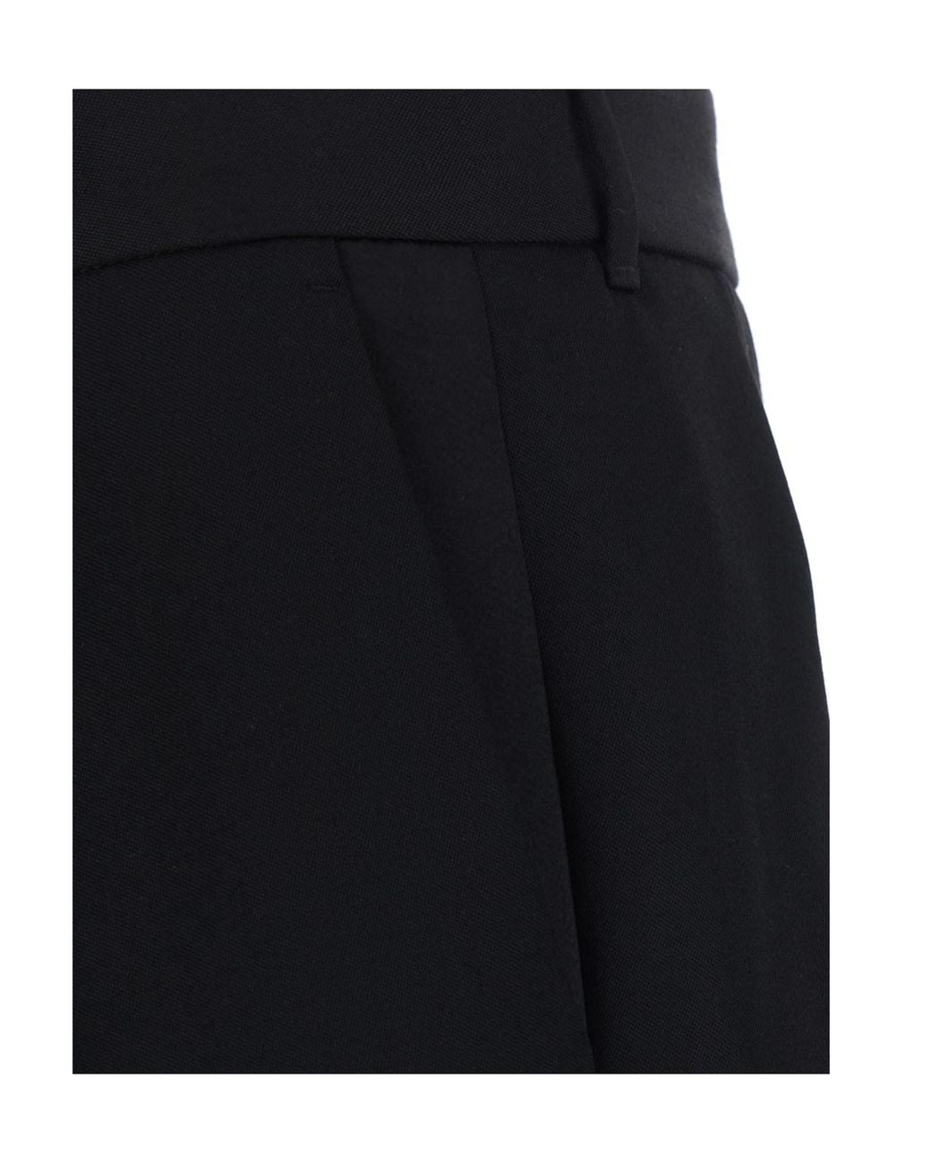 Emporio Armani Black Pleated Wide-Leg Trousers With A High Waist And Belt Loops for men