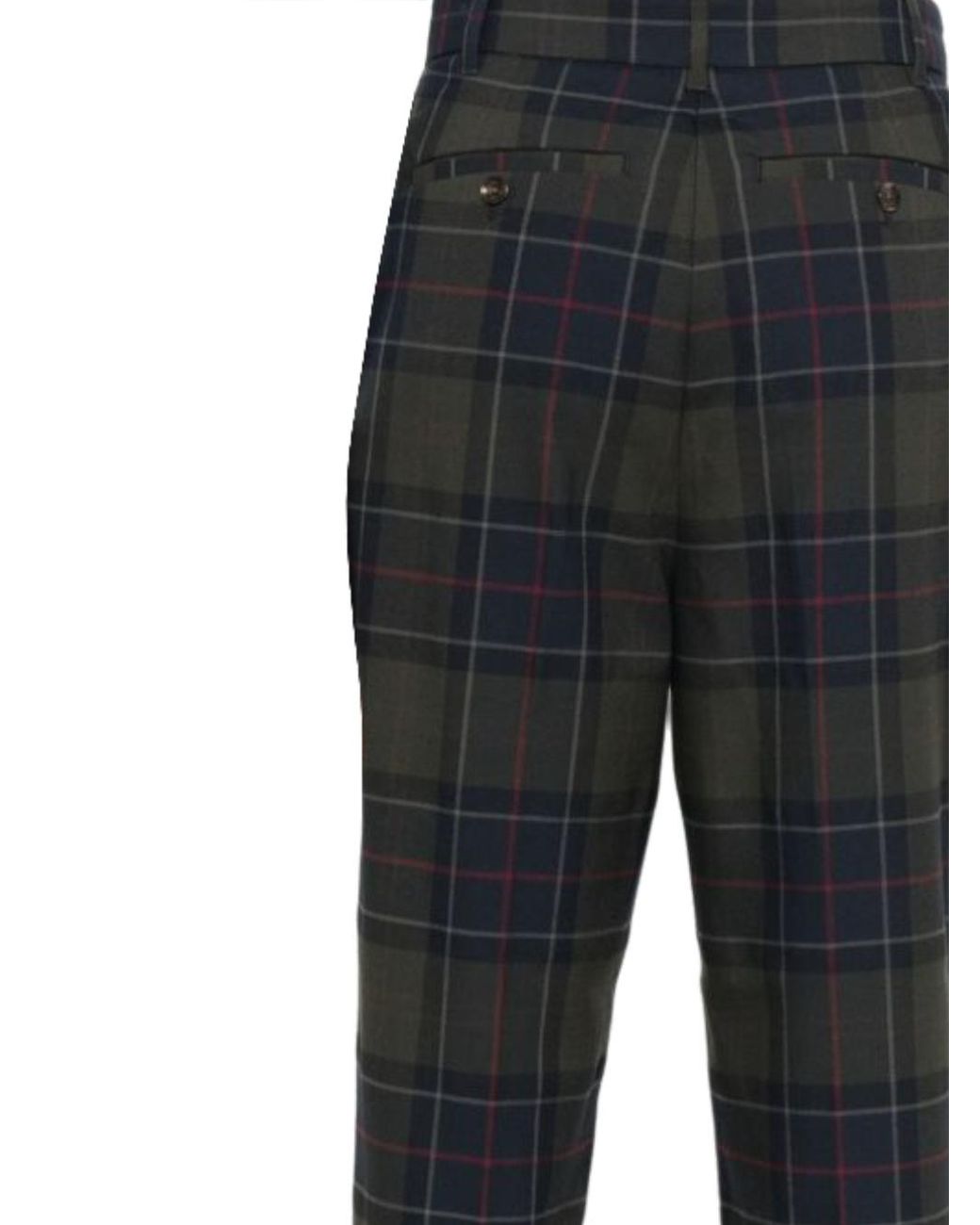 Barbour Black Checked Straight-Leg Trousers