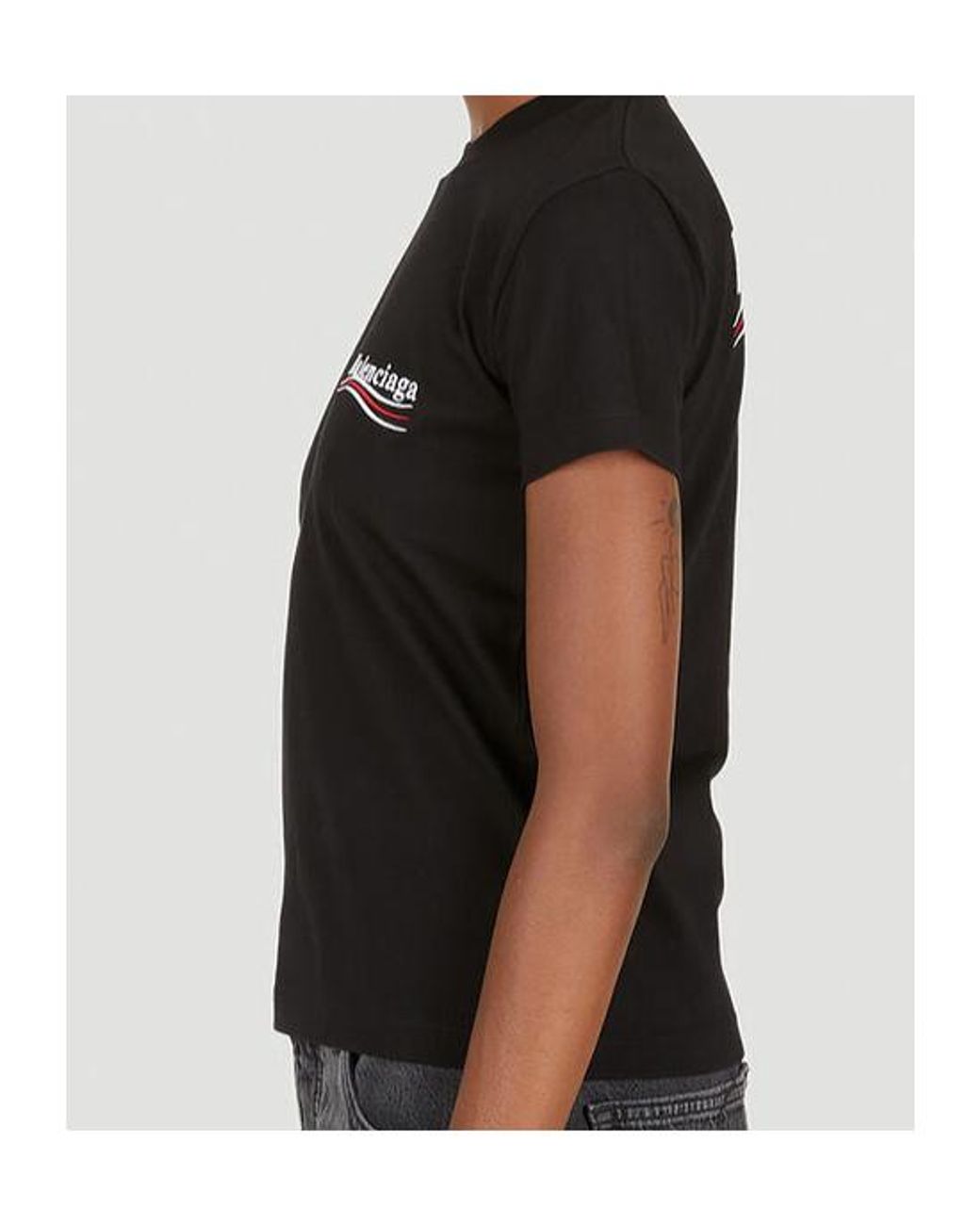 Balenciaga Black Political Campaign Logo T-Shirt
