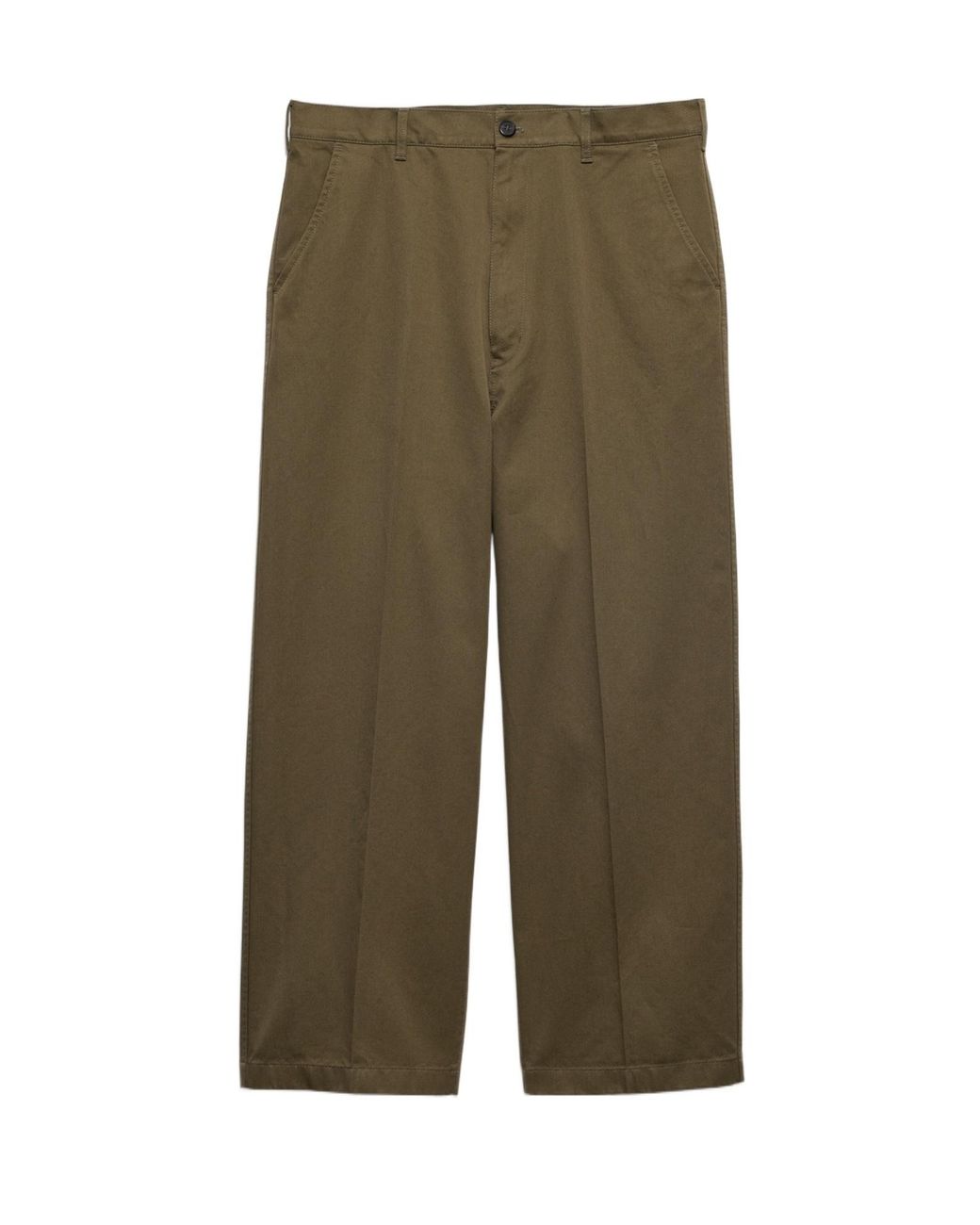 Prada Green Cotton Chino Pants for men