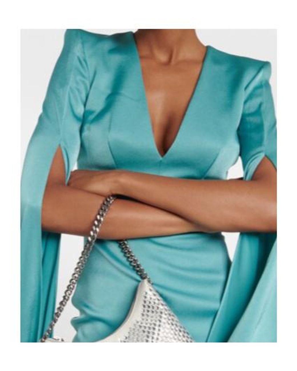 Alex Perry Green Crêpe Midi Dress