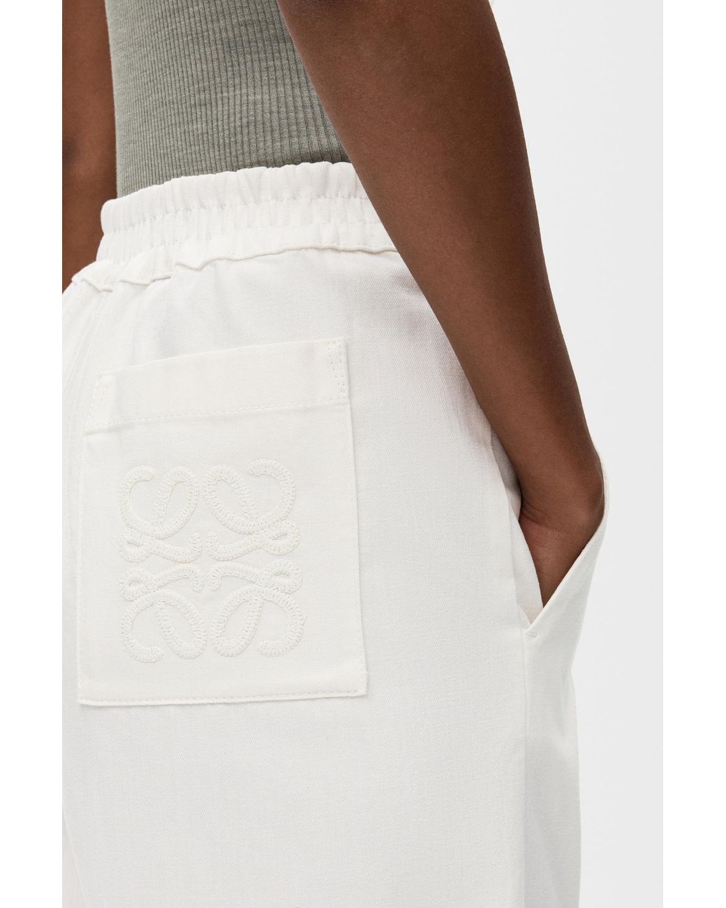 Loewe White X Paula's Ibiza Anagram-Embroidered Jeans