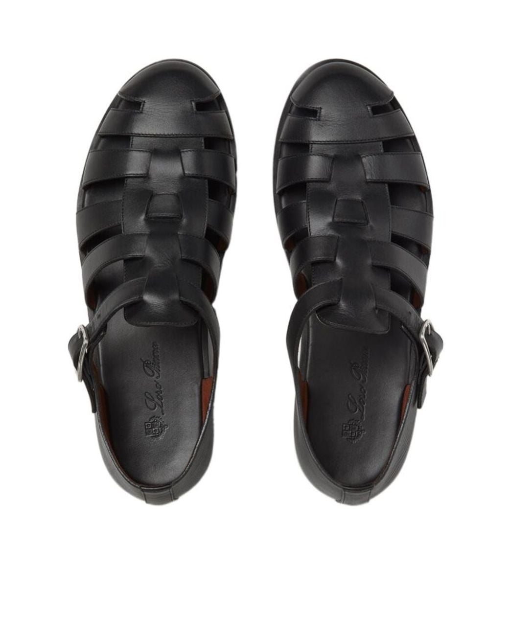 Loro Piana Black Maxime Walk Sandals for men
