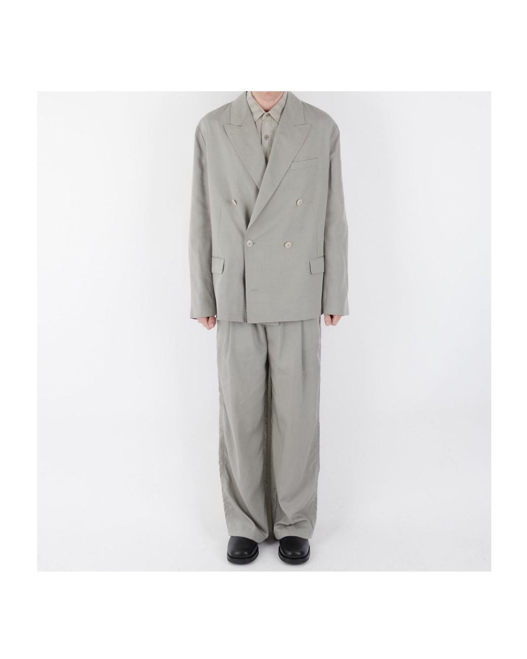 Our Legacy Gray Double-Breasted Suit Jacket for men