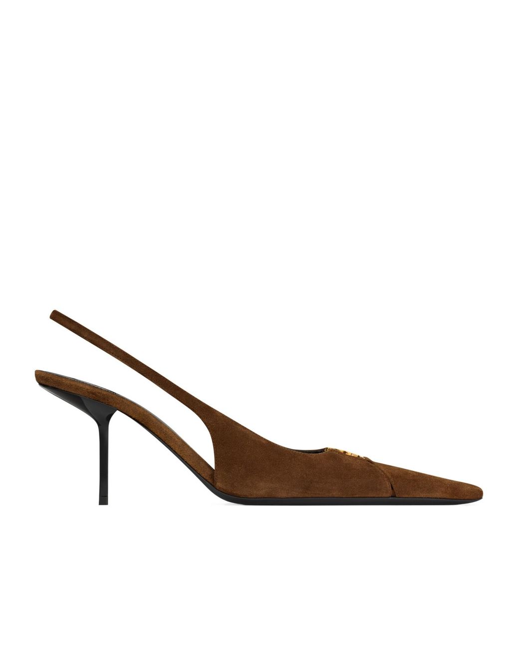 Saint Laurent Brown Babylone Breteuil Slingback Pumps