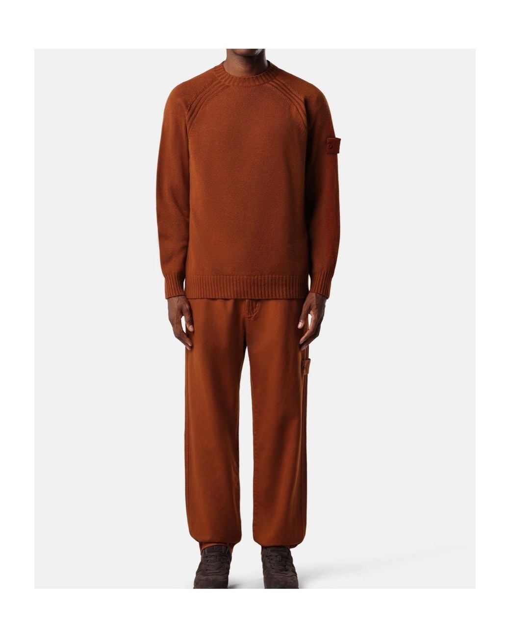 Stone Island Brown Regular-Fit Crewneck Jumper With Raglan Sleeves for men