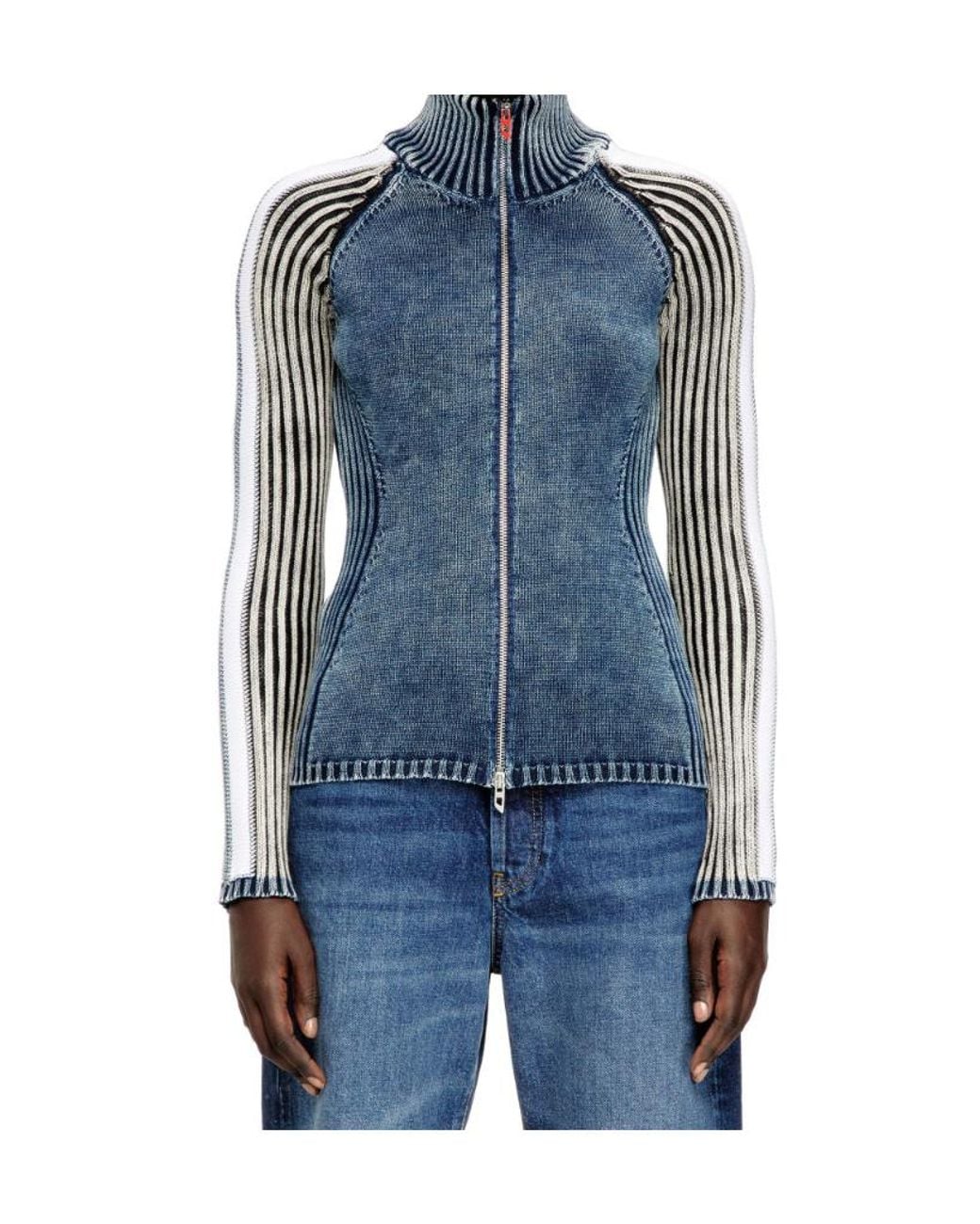 DIESEL Blue M-Estrella Zip-Up Cardigan