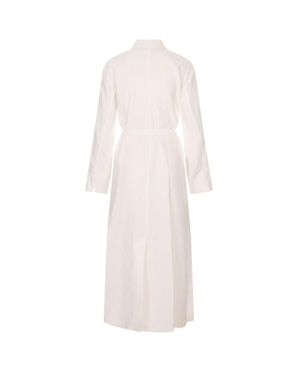 Max Mara White Mxpnordica Long-Sleeved Dress