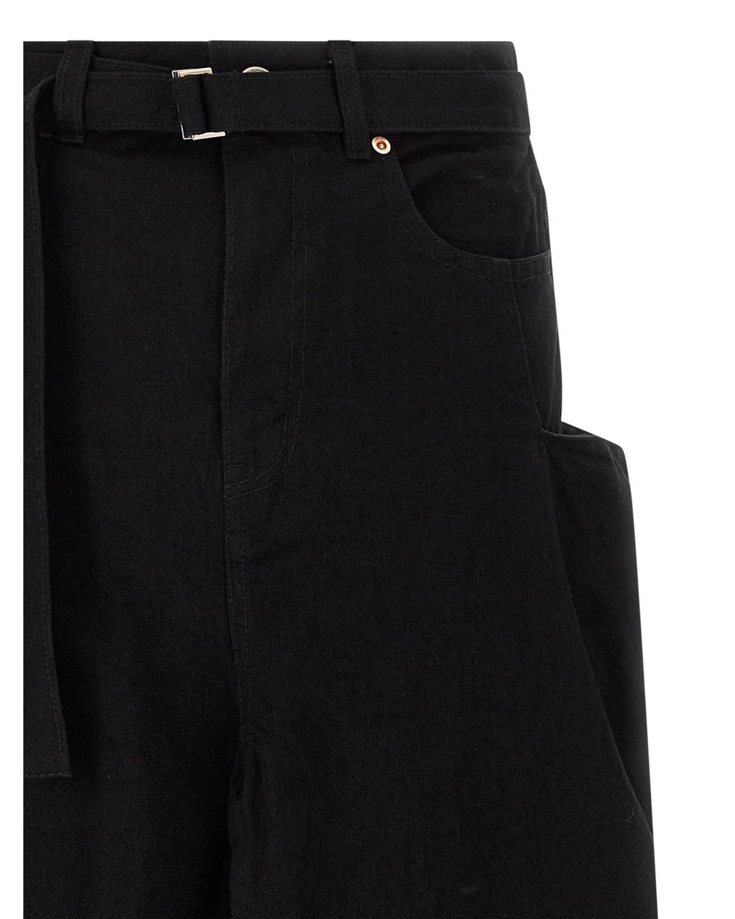 Sacai Black Denim Skirt