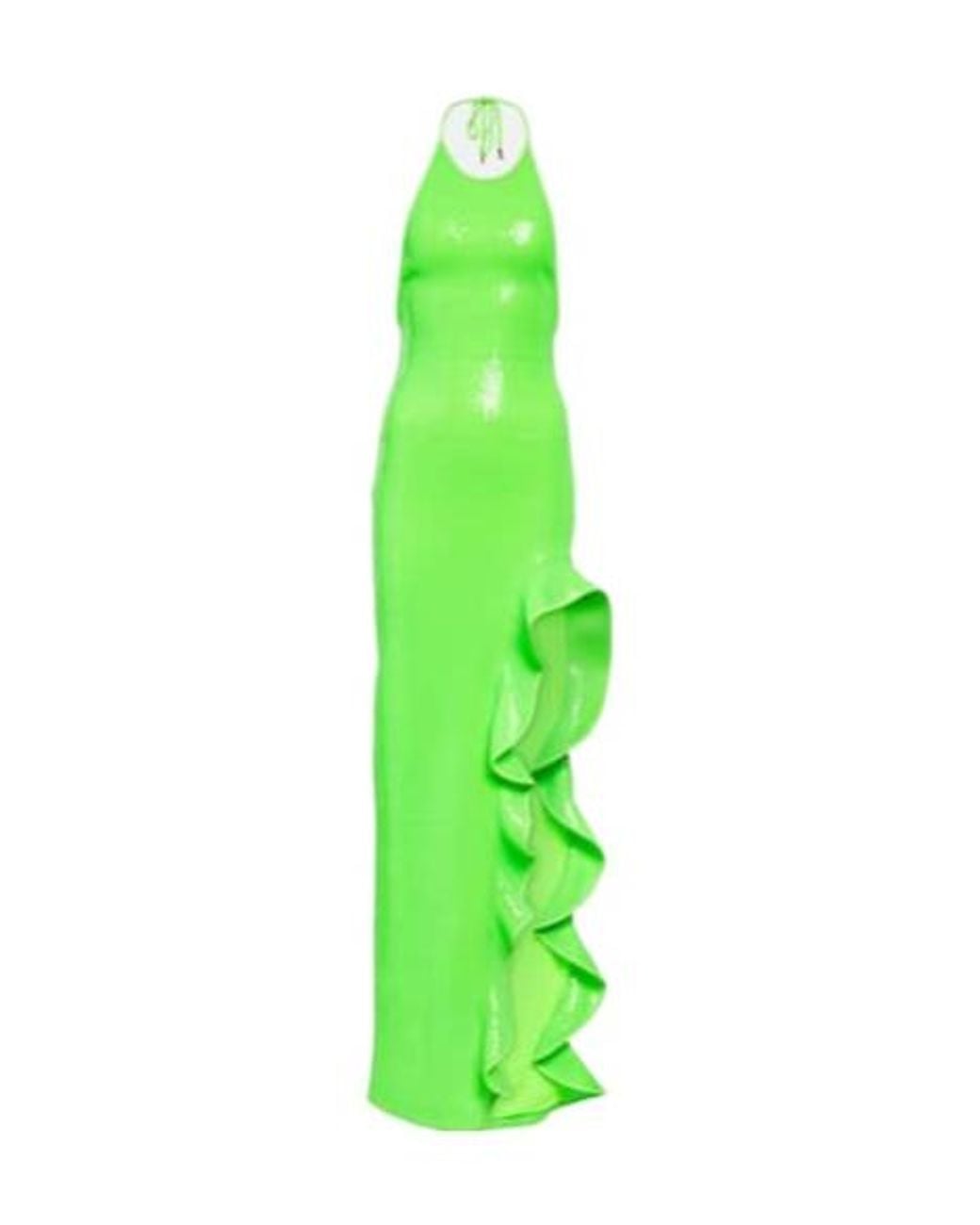 David Koma Green Sequined Halterneck Maxi Dress