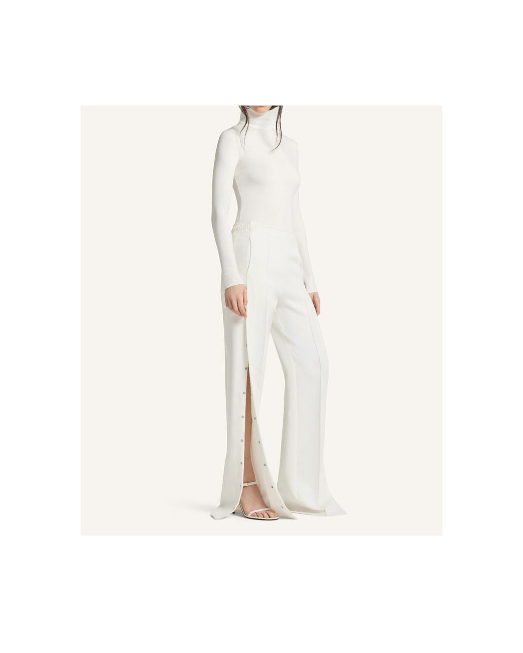 Courreges White Logo-Embroidered Mock-Neck Bodysuit